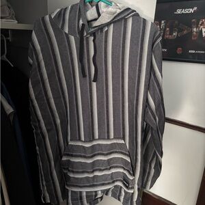 Hurley Gray and Black Striped Hoodie